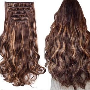 19 inch 16 clips hair extension clip in